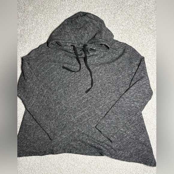 Eileen Fisher Tops - Eileen Fisher Heathered Gray Drop Shoulder Hoodie Size Large